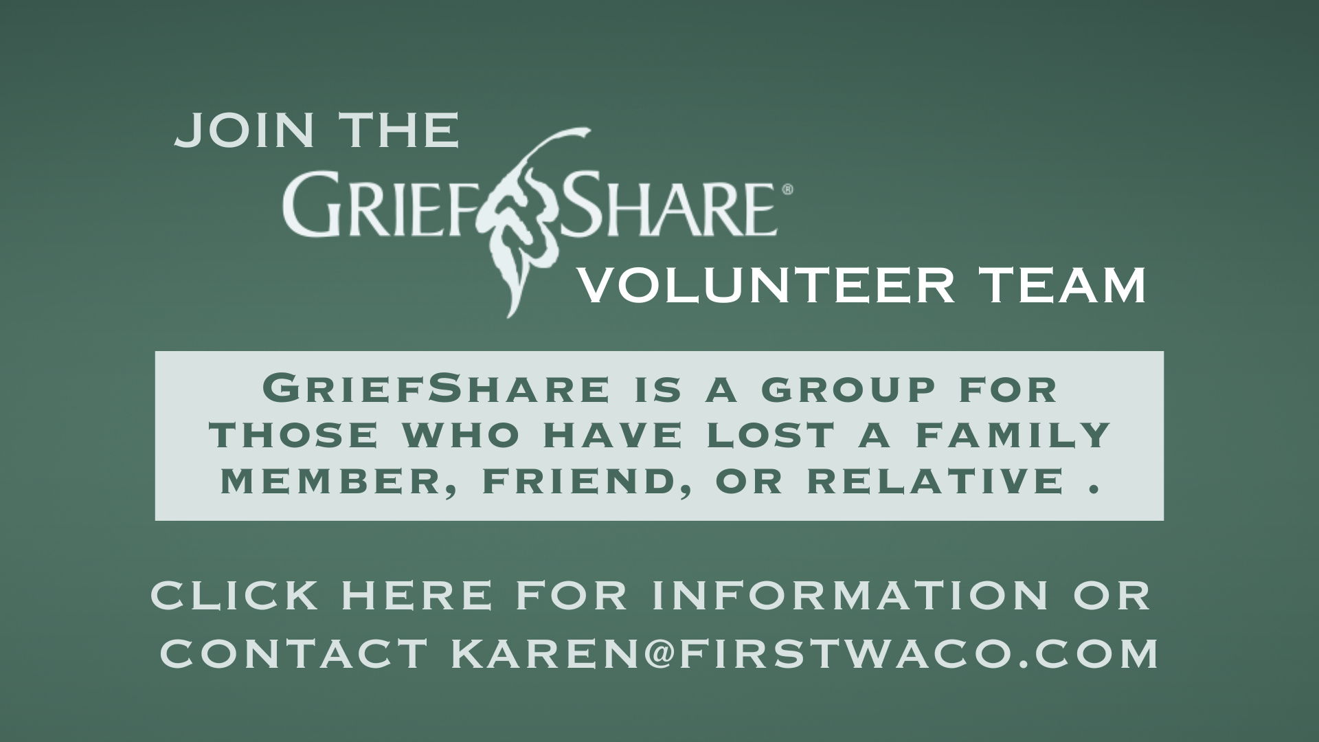 GriefShare Volunteer