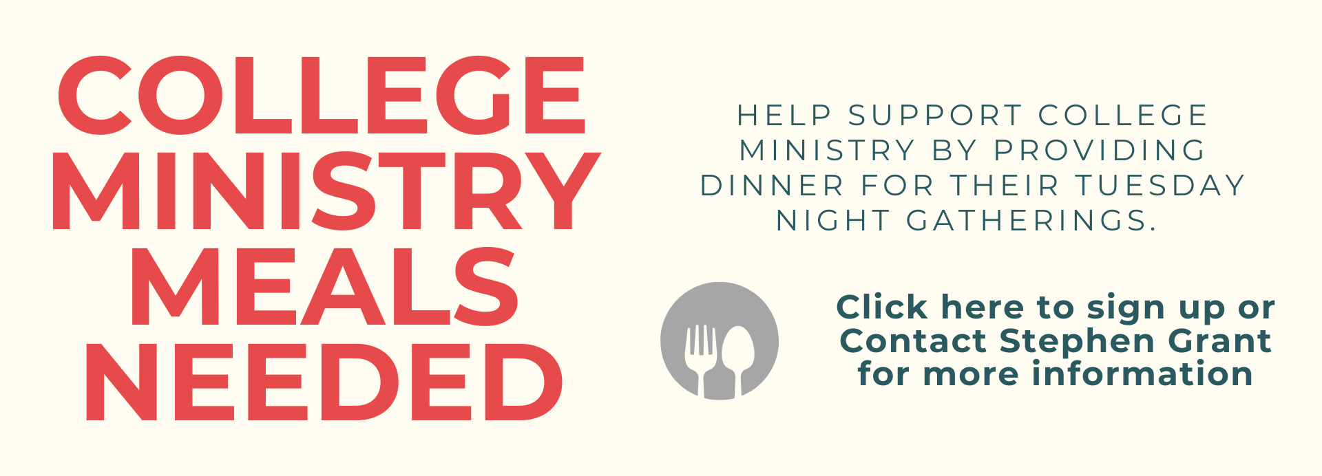 College Meal Sign up Newsletter